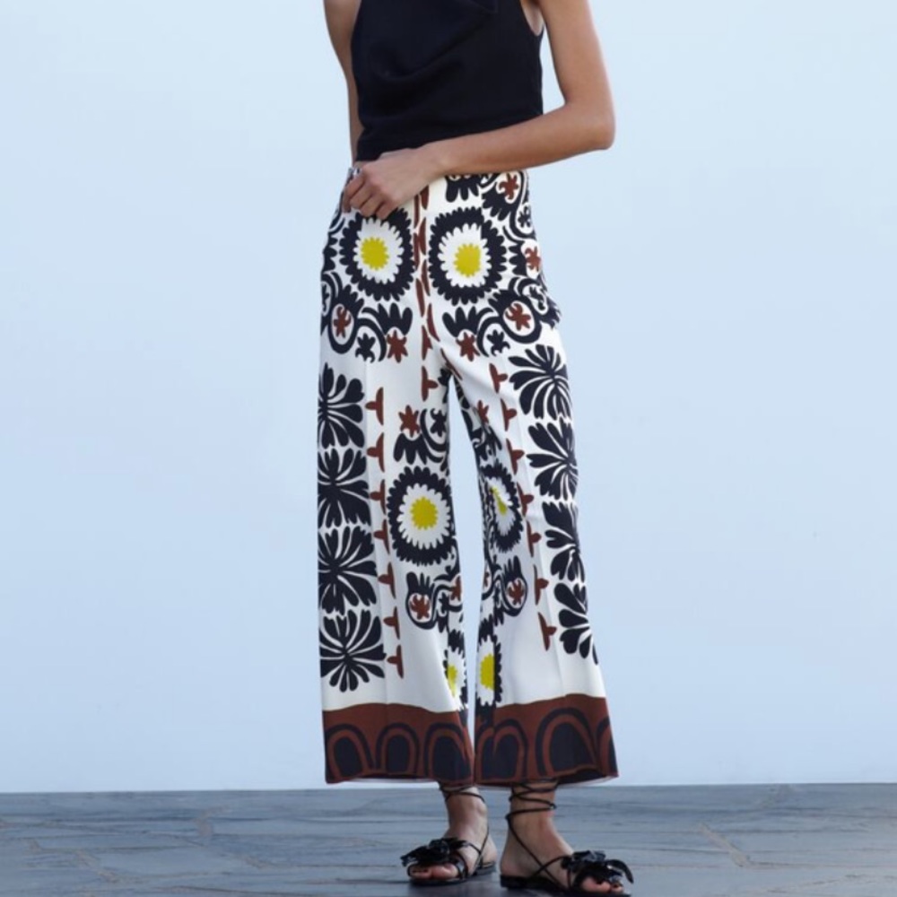 ZARA Print Culottes Pants